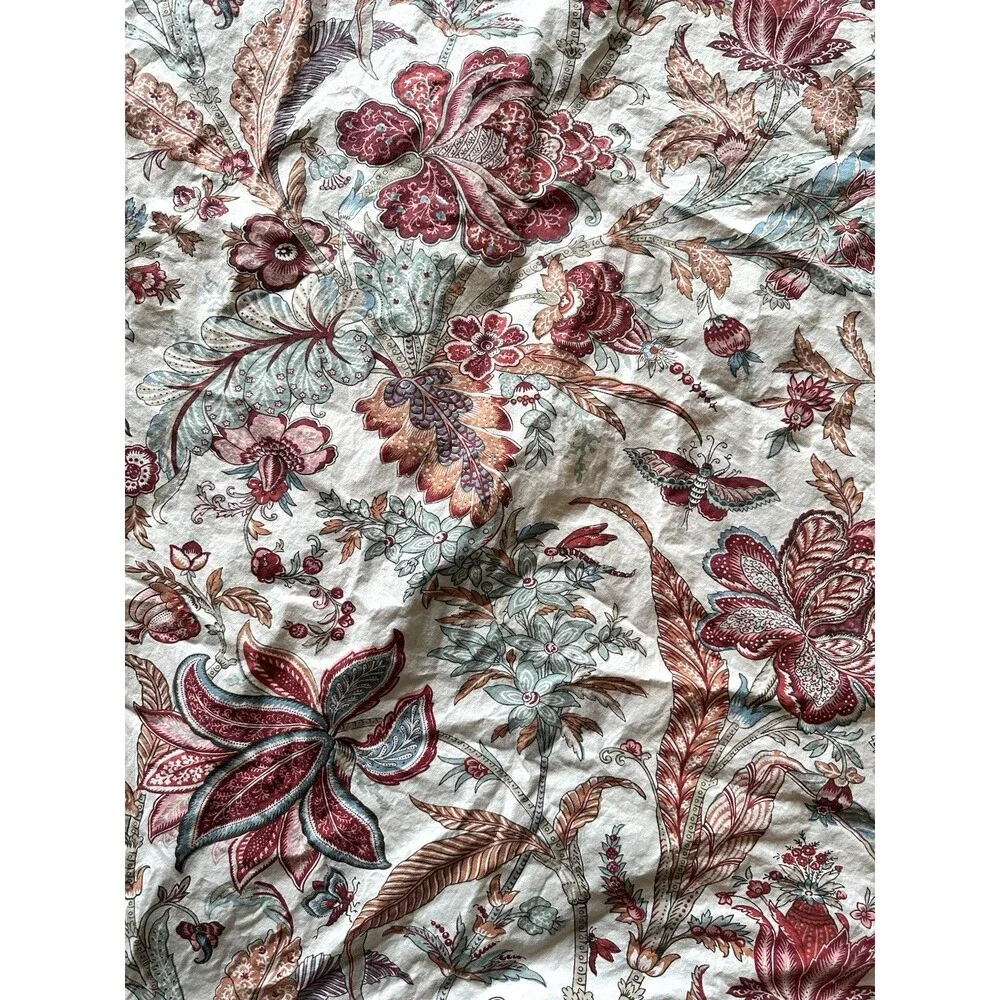 2 POTTERY BARN Deirdre Jacobean Print Organic Cotton Twin Duvet Covers